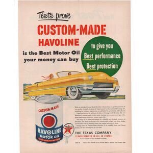 Texaco Havoline Motor Oil Magazine Advertisement 1949 Color Vintage Automobilia